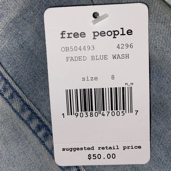 NWT Free People Faded Blue Denim Modern Femme Skirt - Picture 7 of 10